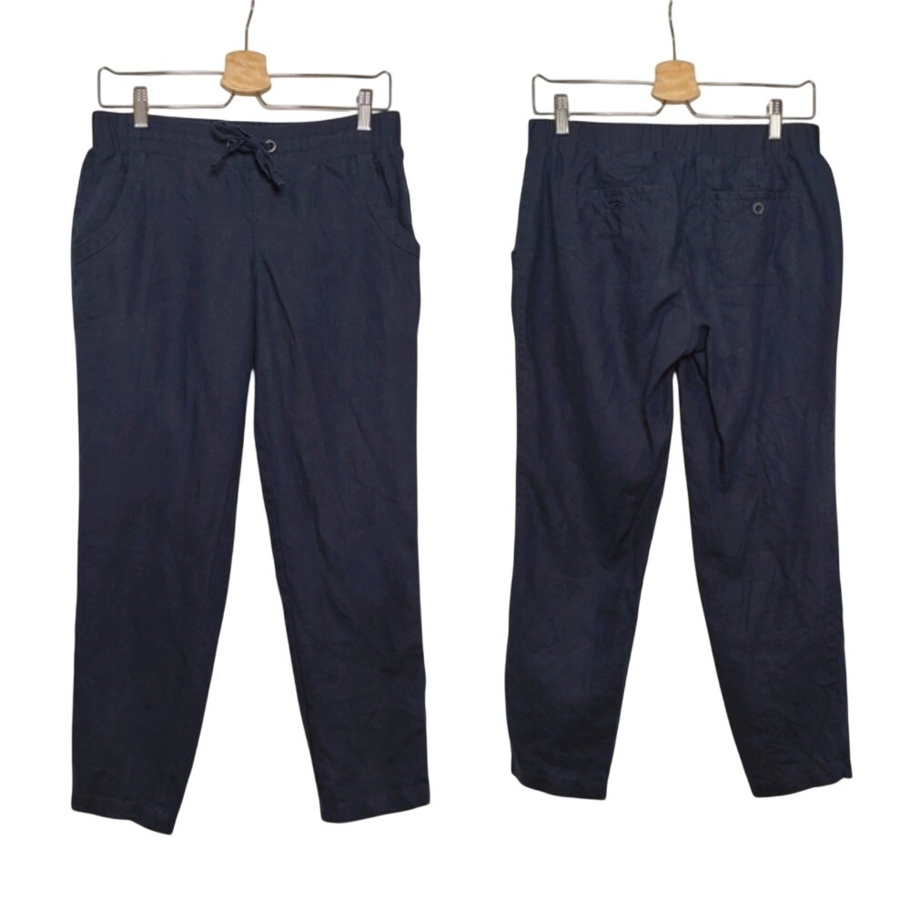 Athleta Cabo Linen Joggers Tapered Leg‎ Blue Size 2 Style 228637